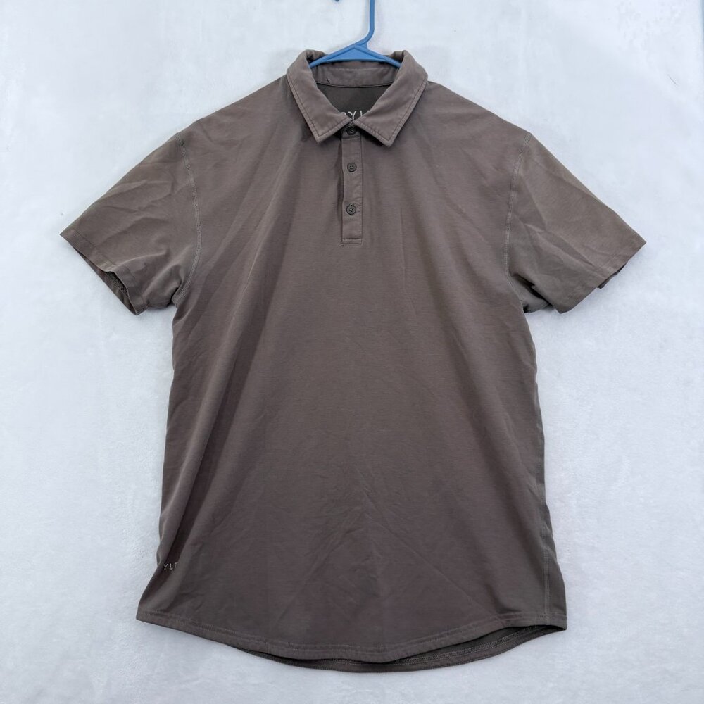 BYLT Polo Shirt Mens L Gray Drop Cut Lux Stretch